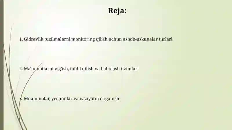 Kanallarda gidrotexnikainshootlaridan foydalanishdan nazoatoʻlchov aparatura turlari 2