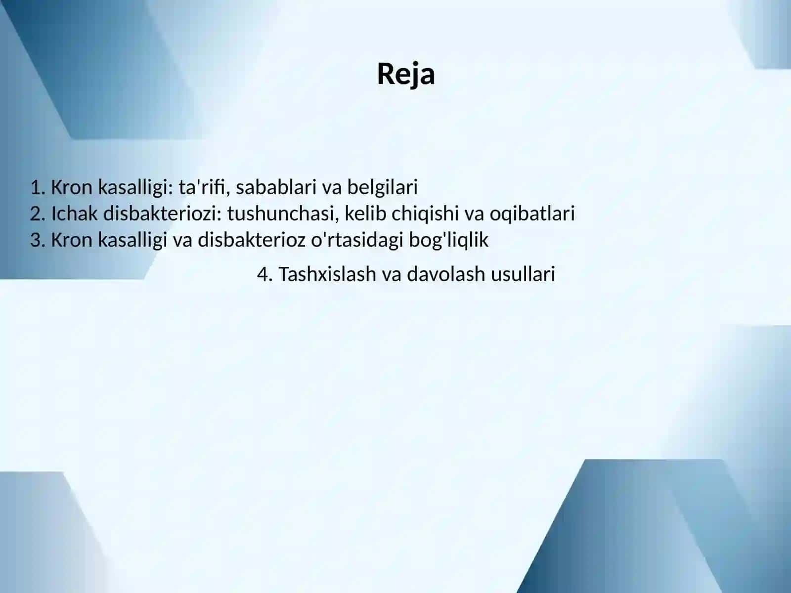 Kron kasalligi. Ichak disbakteriozi 2