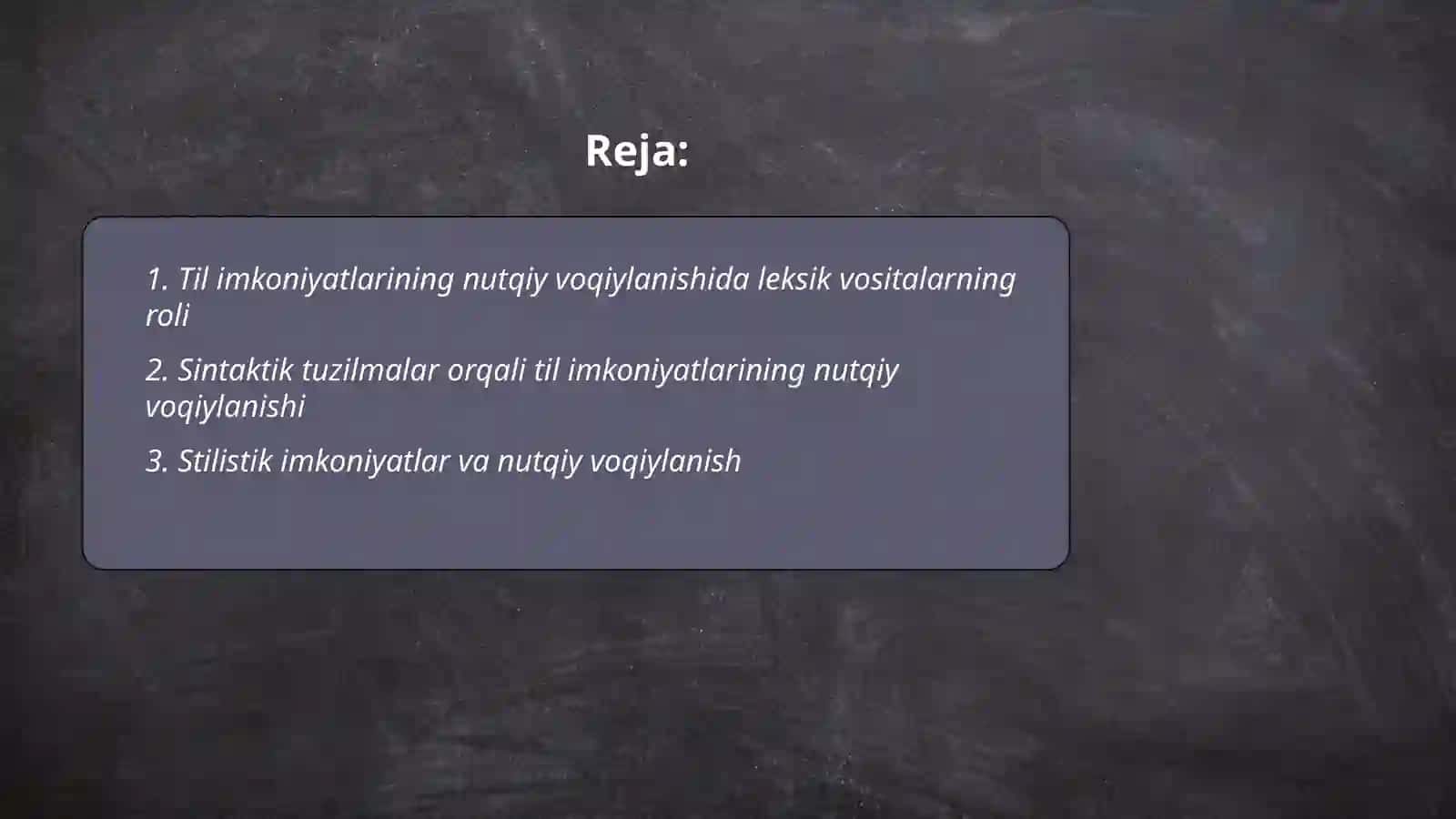 Til imkoniyatlarining nutqiy voqiylanishi - Leksik vositalar roli 2