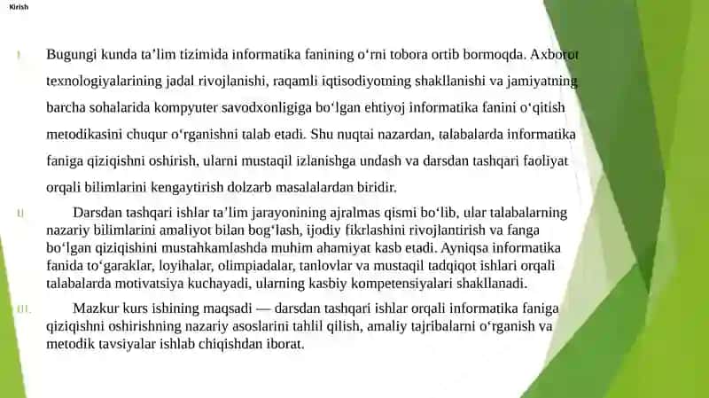 Darsdan tashqari ishlar orqali informatika faniga qiziqishni oshirish 2