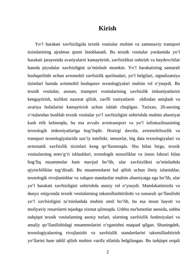 Yoʻl Harakati Xavfsizligida Texnik Vositalar 2