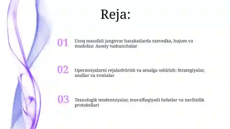 Uzoq masofali jangovar harakatlarda razvedka, hujum va mudofaa operatsiyalari 2