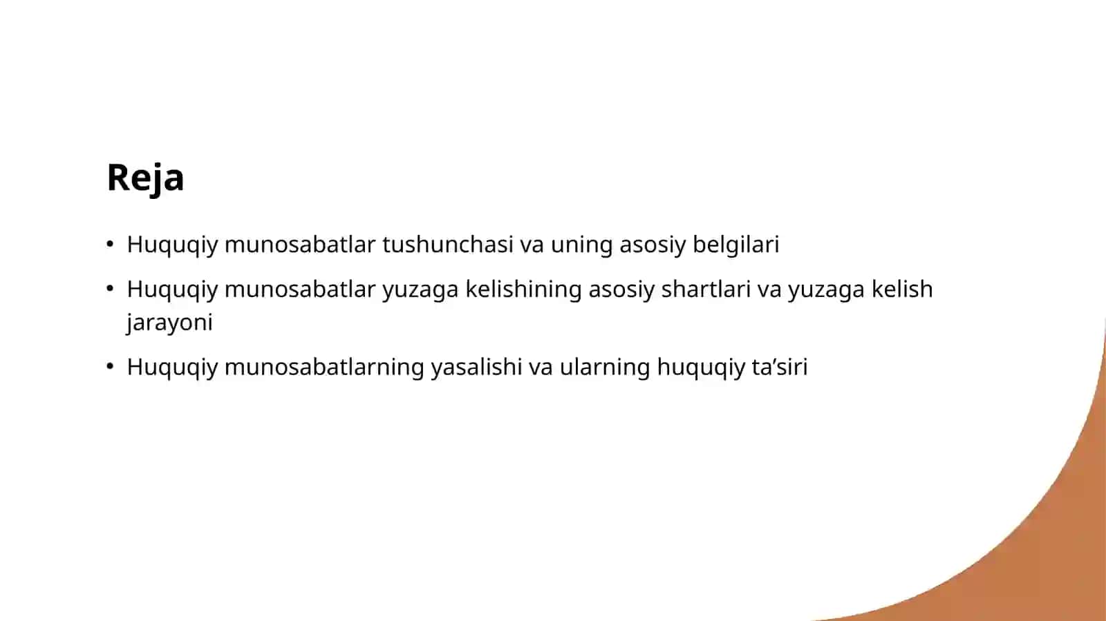Huquqiy munosabatlar tushunchasi belgilari yuzaga kelish asoslari 2