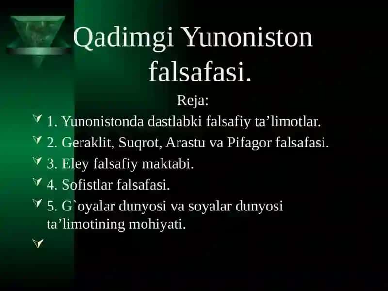 Qadimgi Yunoniston Falsafasi 2