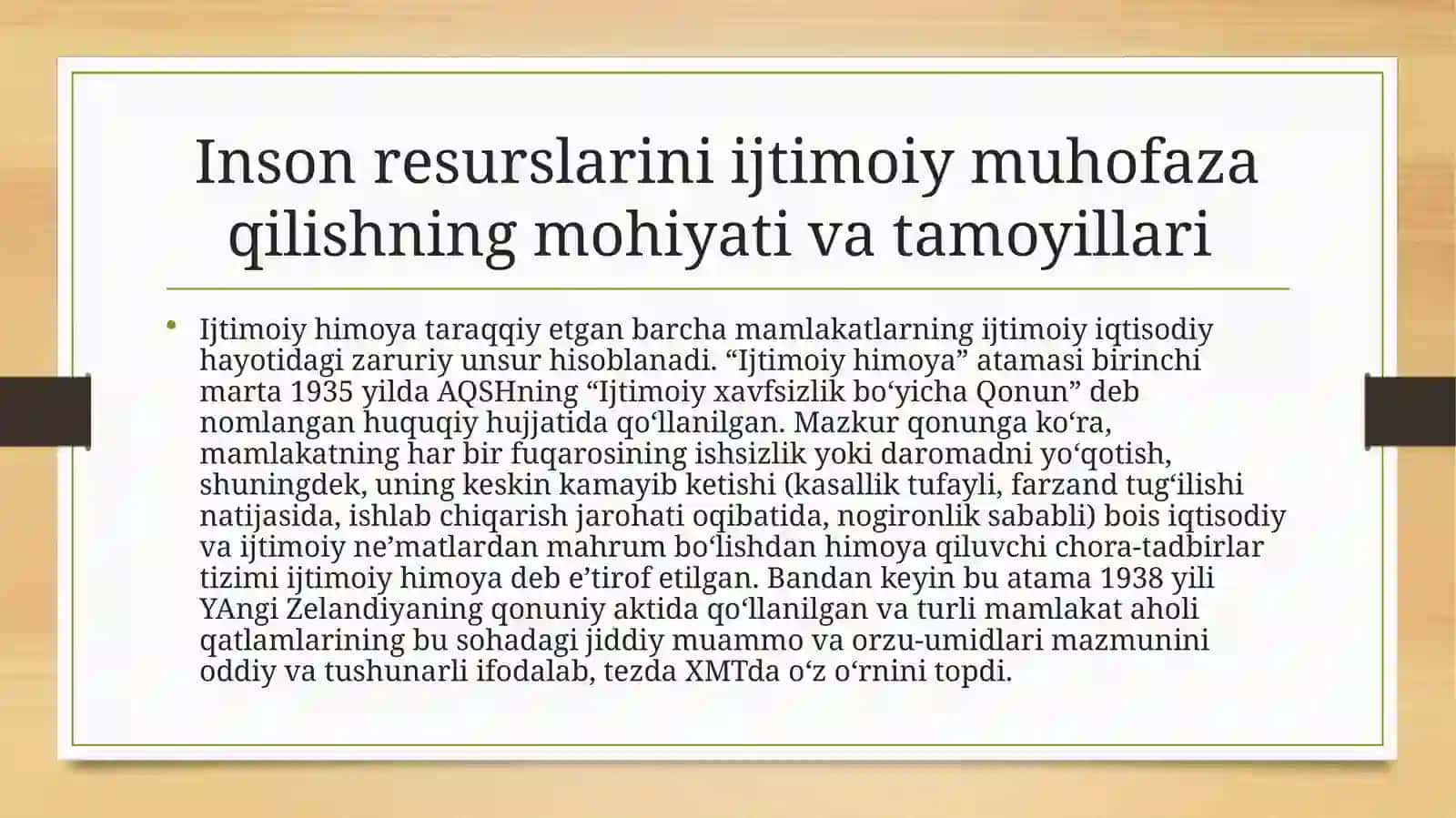 Inson resurslarini ijtimoiy muhofaza qilish 2