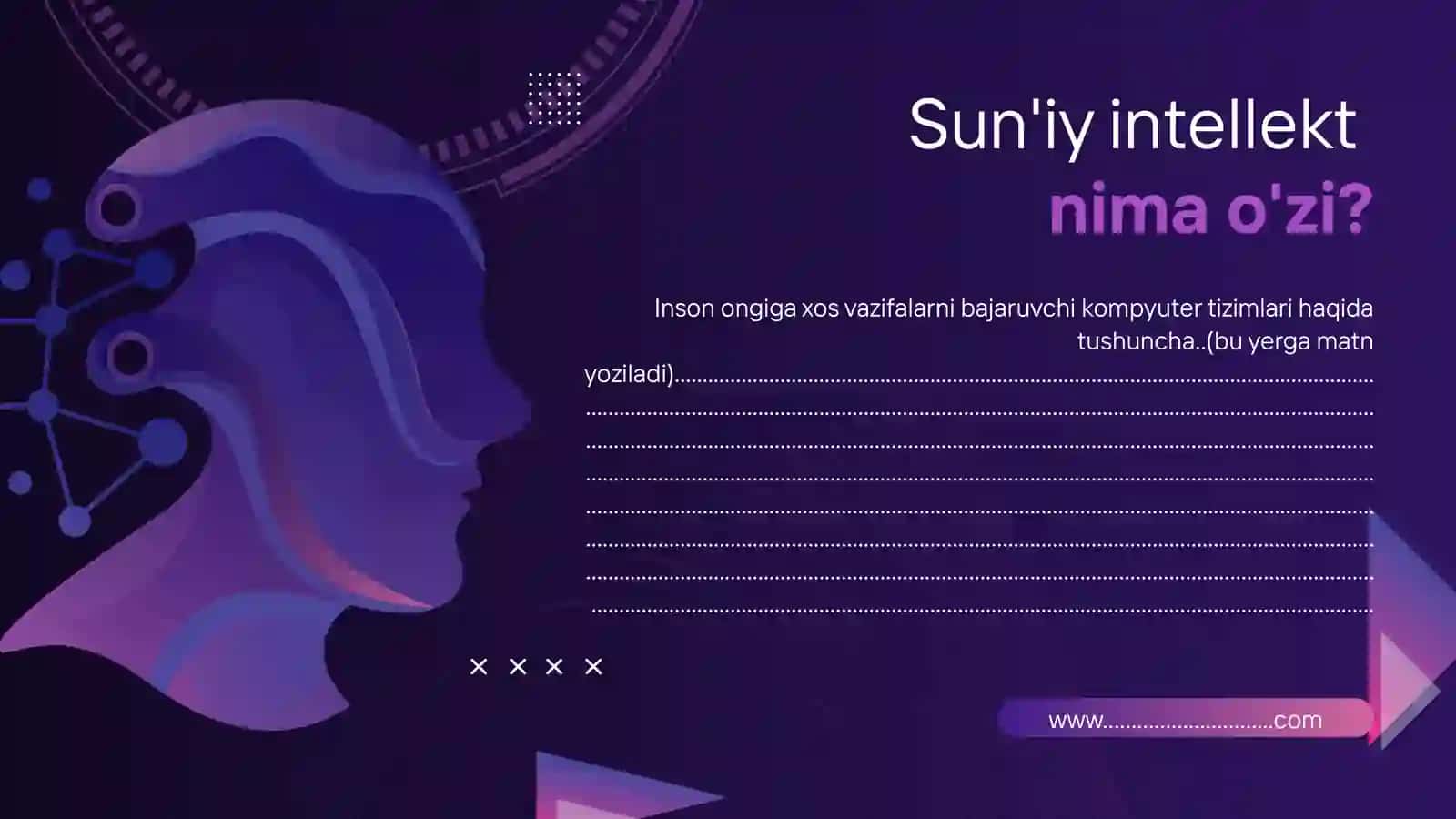 Sun’iy intellekt (AI) haqida zamonaviy taqdimot – PPTX 2