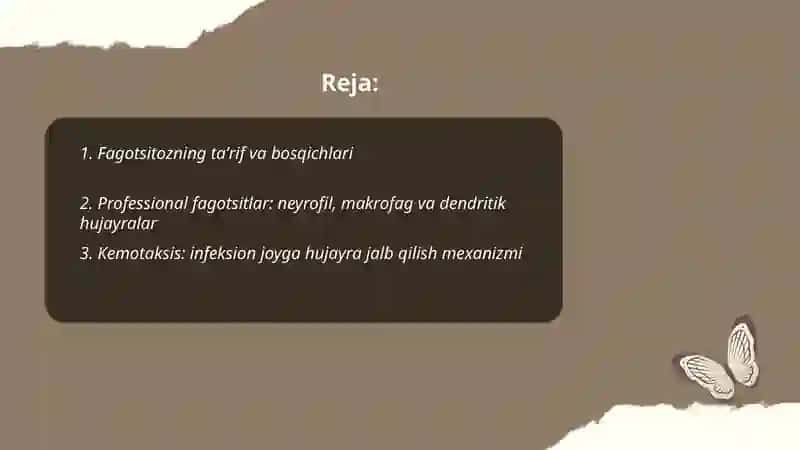 Fagotsitoz jarayoni va immun hujayralarning infeksiyaga javobi 2