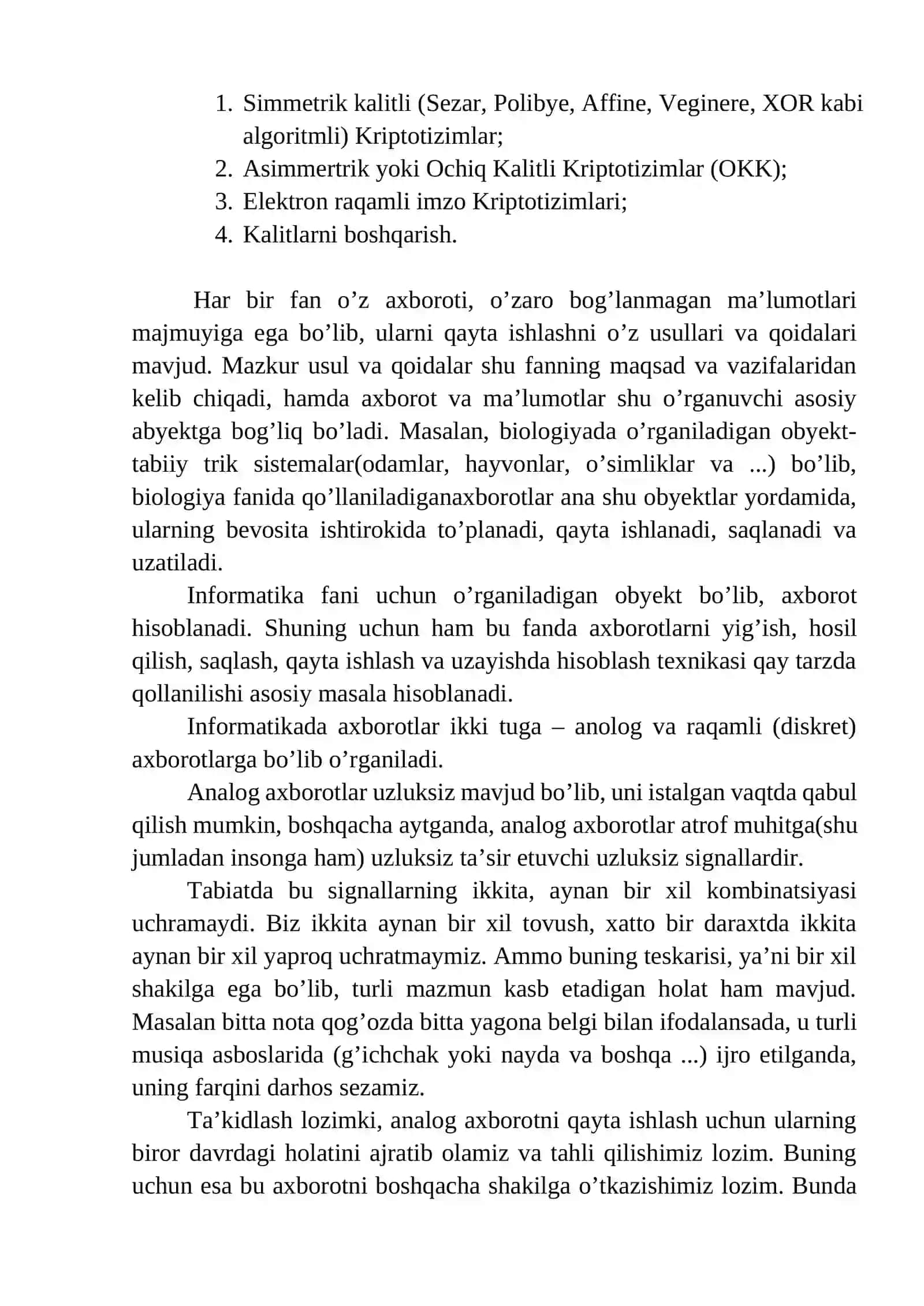 AXBOROTLARNI KODLASH VA DEKODLASH. TURLI SANOQ SISTEMALARDA AMALLAR BAJARISH 2