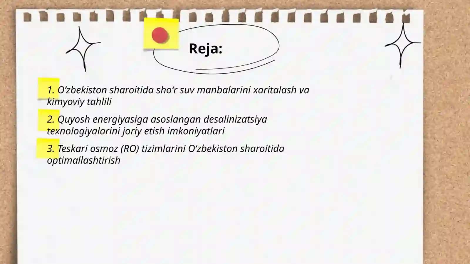 Oʻzbekiston sharoitida shoʻr suvlarni chuchuklashtirish gʻoyasini yaratish 2