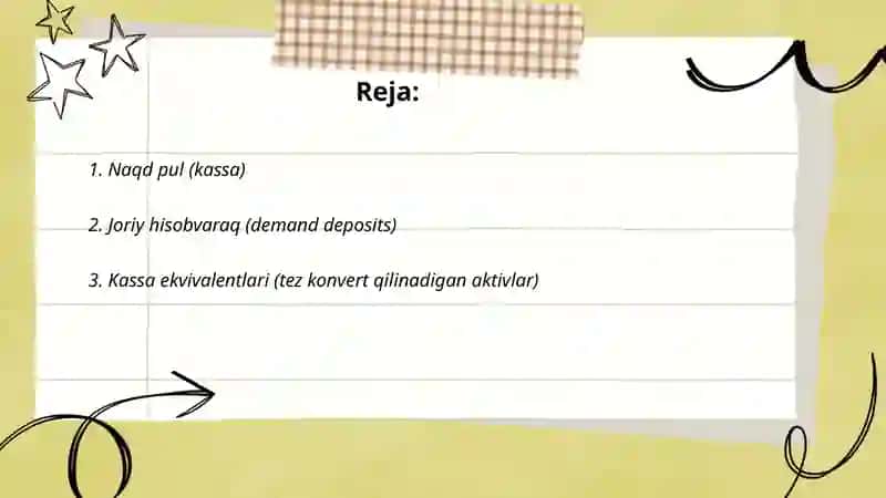 Likvid aktivlarning asosiy turlari 2