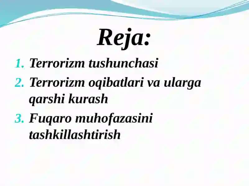 TERRORIZM VA AHOLI MUHOFAZASI 2