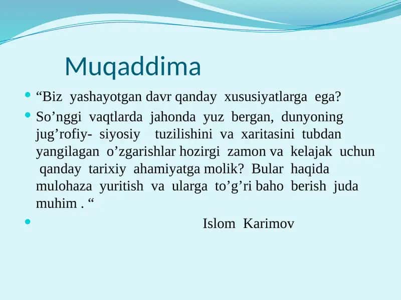 O’zbekiston  XXI  asr  bo’sag’asida xavfsizlikka  tahdid  ,  barqarorlik  shartlari  va  taraqqiyot  kafolatlari 2