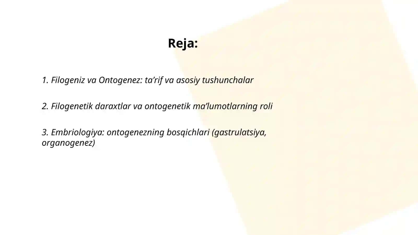 Filogeniz va Ontogenez haqida tushuncha 2