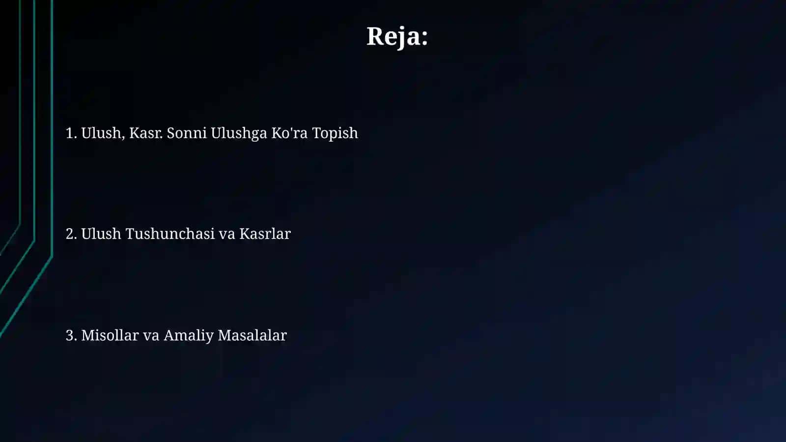 Ulush, kasr. Ulushga koʻra sonni topish 2