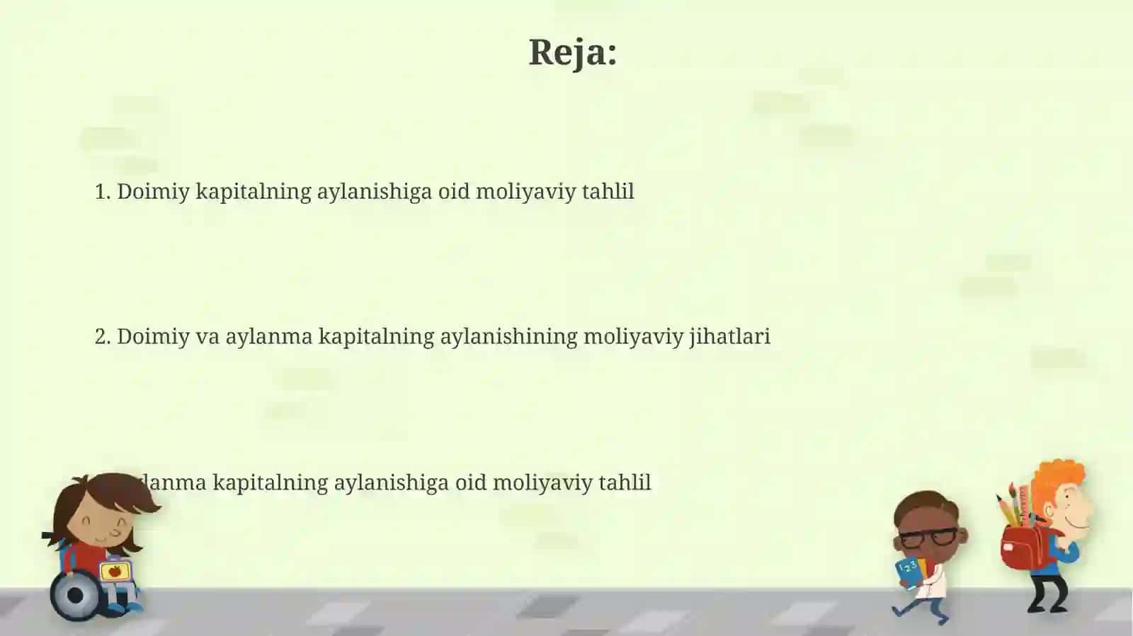 Asosiy va aylanma kapital doiraviy aylanishining moliyaviy jihatlari 2