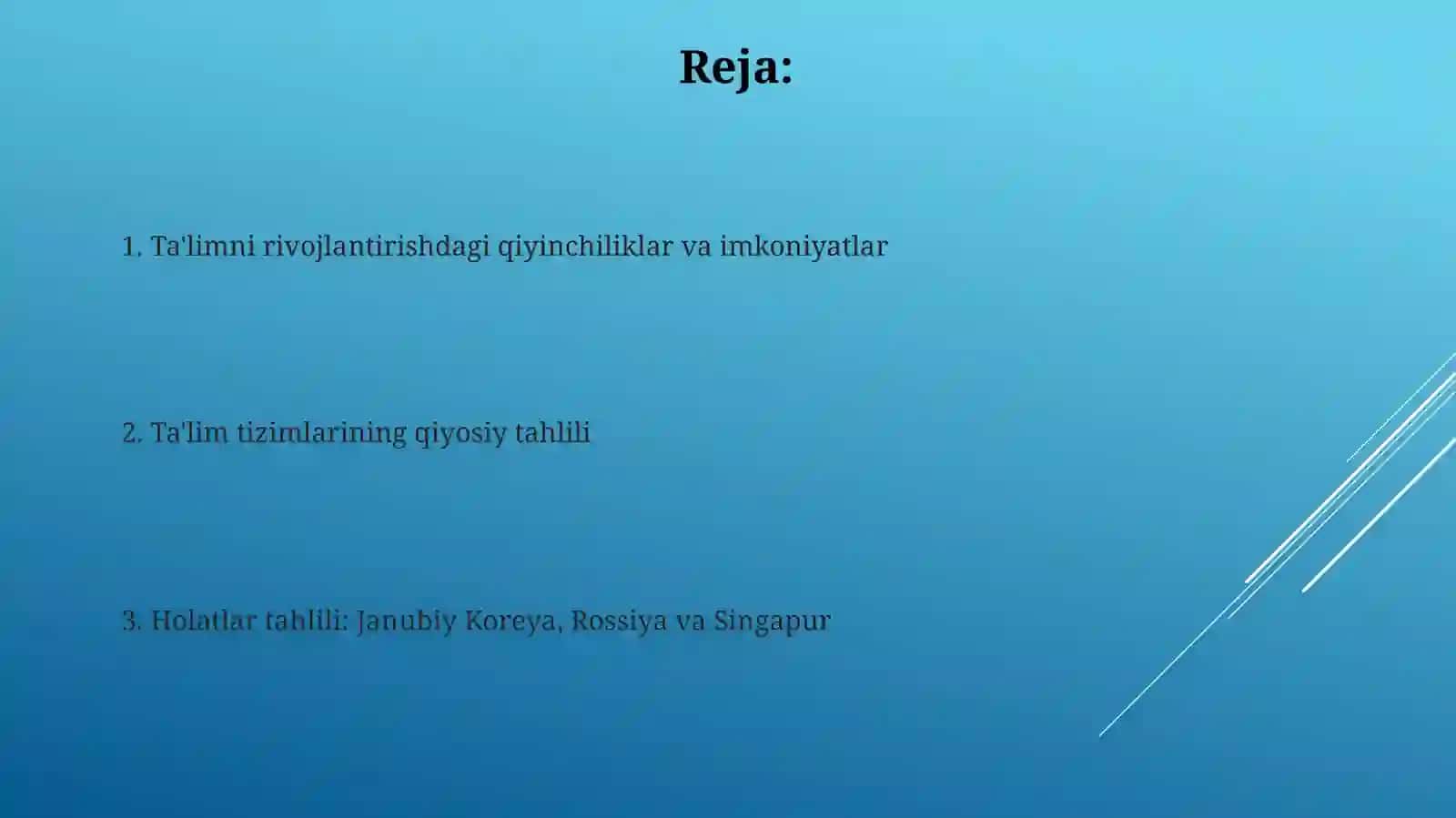 Rivojlanish davlatlar AQSH janubiy koreya rossiya singapur ta'lim tizimi 2