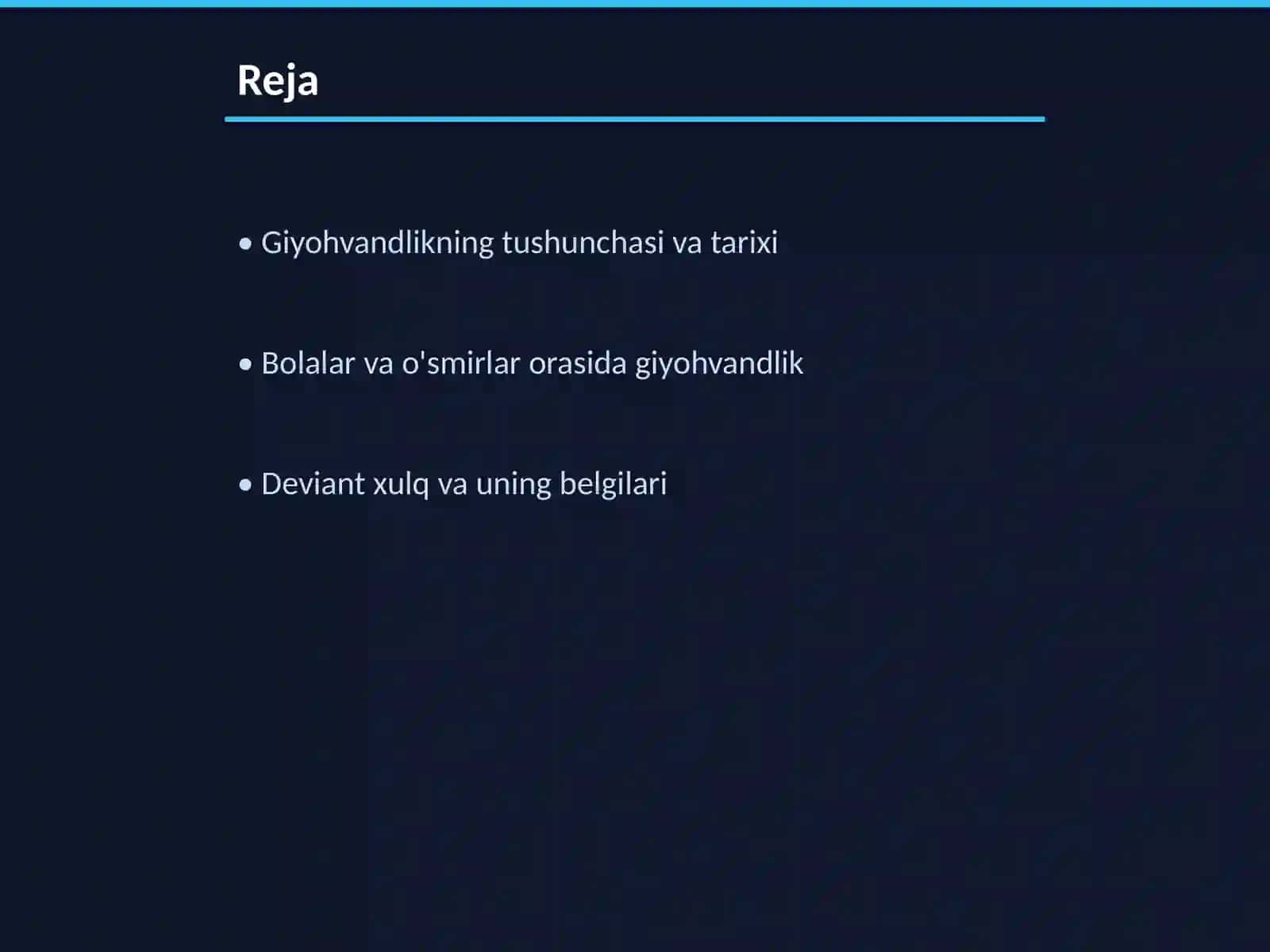 Giyohvandlik bolalar deviant xulqning shakllaridan biri sifatida 2