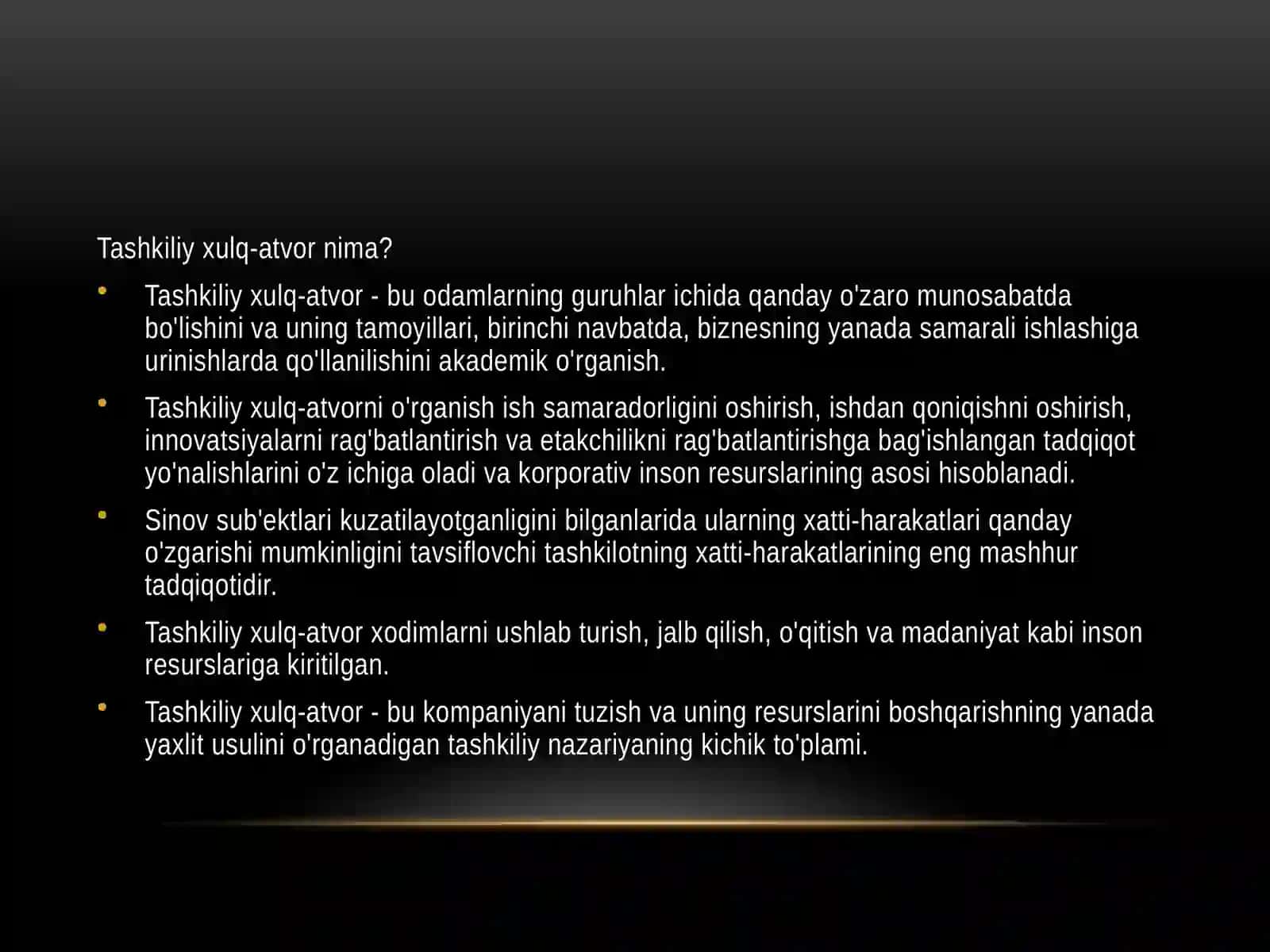 Karyera tashkiliy xulqning elementi sifatida 2