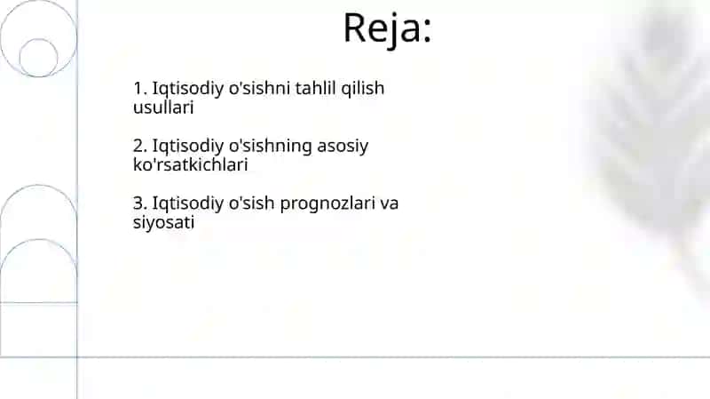 Iqtisodiy o'sishning asosiy ko'rsatkichlari va tahlili 2