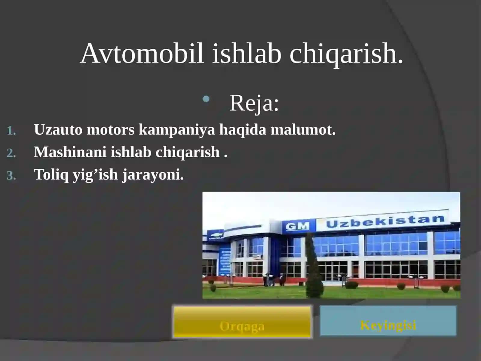 Sa’noat ishlab chiqarishining texnologiyalari fanidan prezintatsiyasi 2