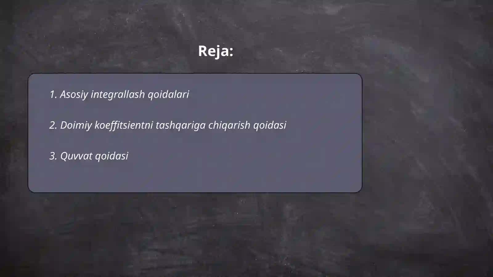 Integrallar jadvali. Integrallashning eng sodda qoidalari 2