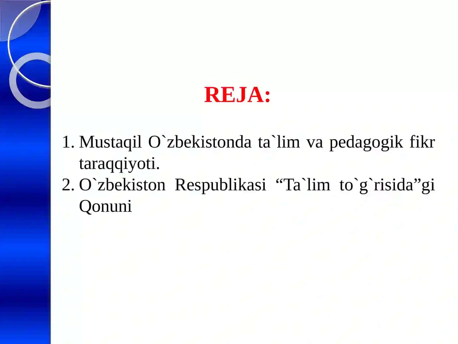Mustaqil O'zbekistonda ta'lim va pedagogik fikr taraqqiyoti 2