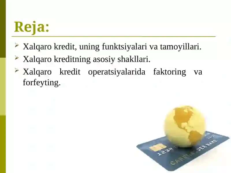 Xalqaro kredit va investitsiya munosabatlarining rivojlanishi 2