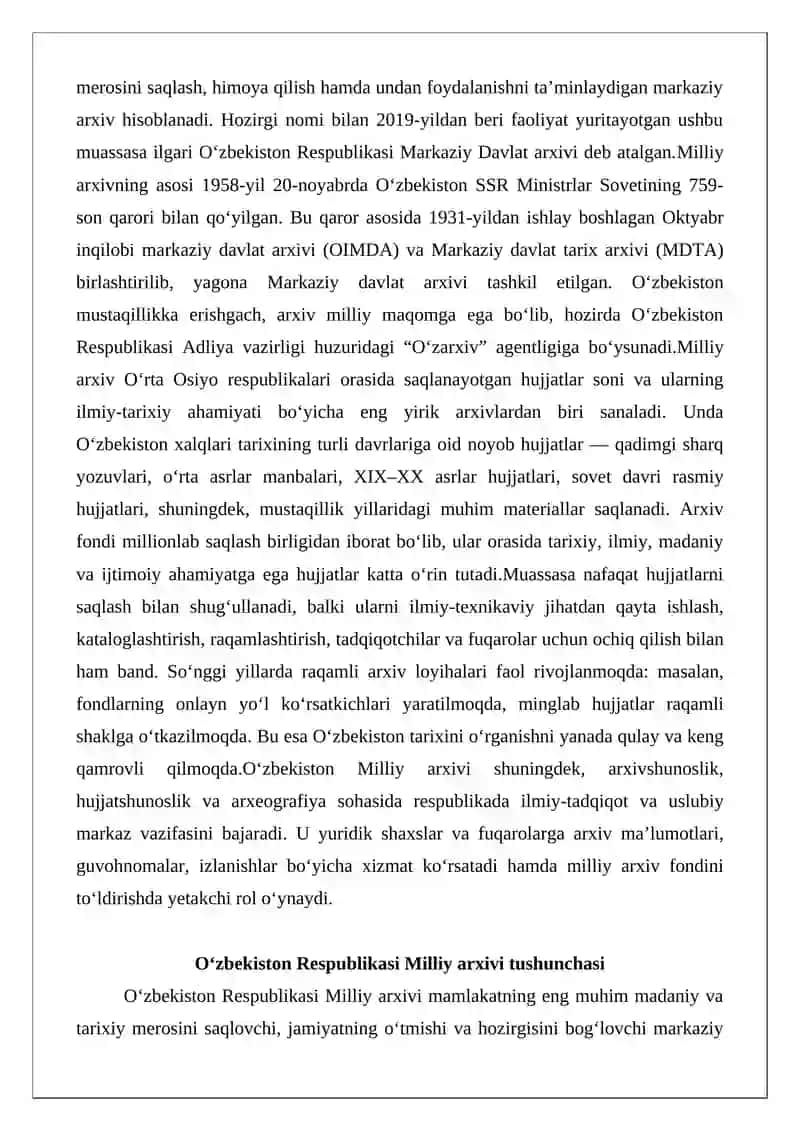 O‘zbekiston Respublikasi Milliy arxivi 2