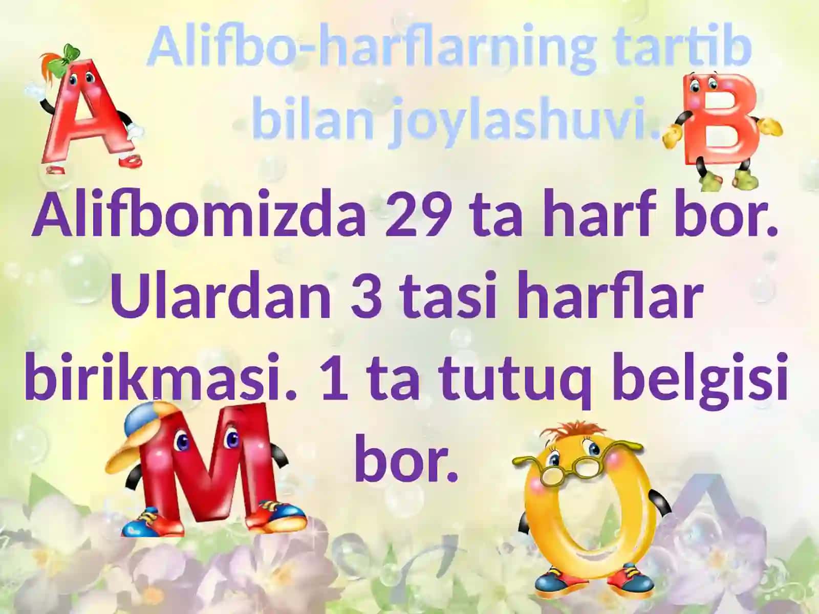 Alifbo mavzusiga taqdimot 2