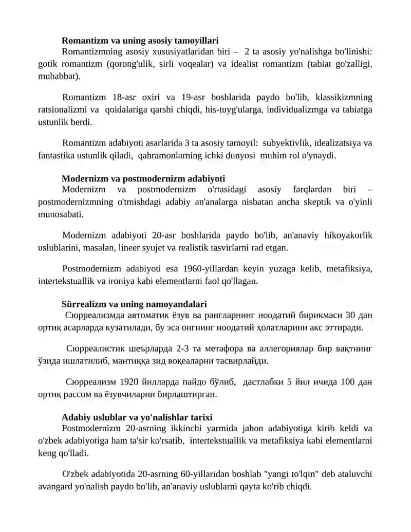 Adabiy metod va oqimlar 2