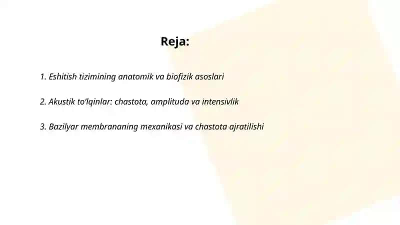 Eshitish biofizikasi elementlari 2