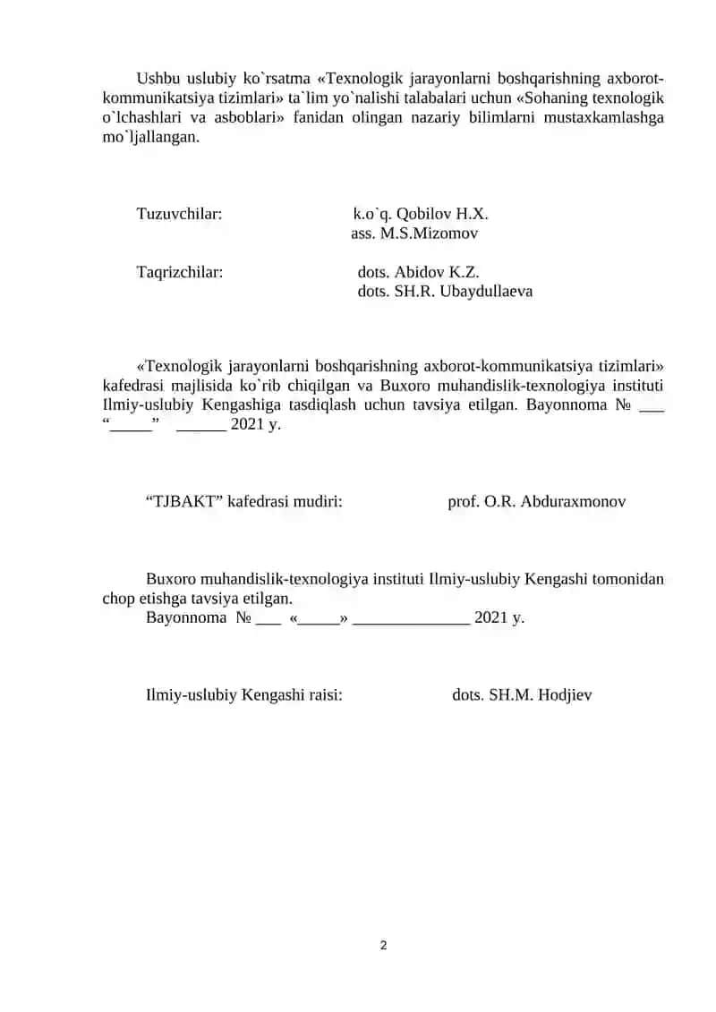 O`lchash axborotlarini masofaga uzatish tizimlari 2
