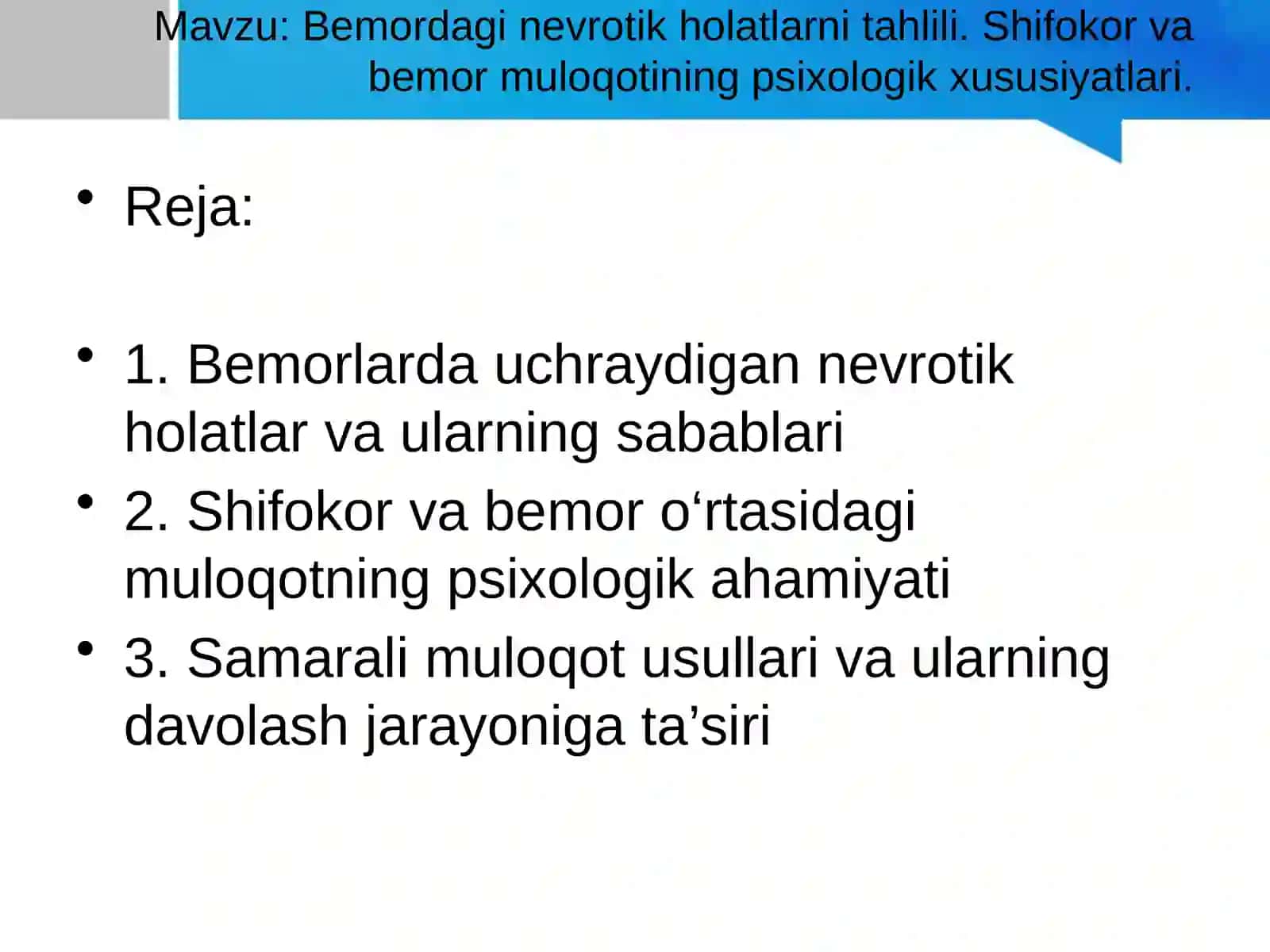 Bemorlarda Uchraydigan Nevrotik Holatlarni Tahlili va Shifokor-Bemor Muloqotining Psixologik Xususiyatlari 2