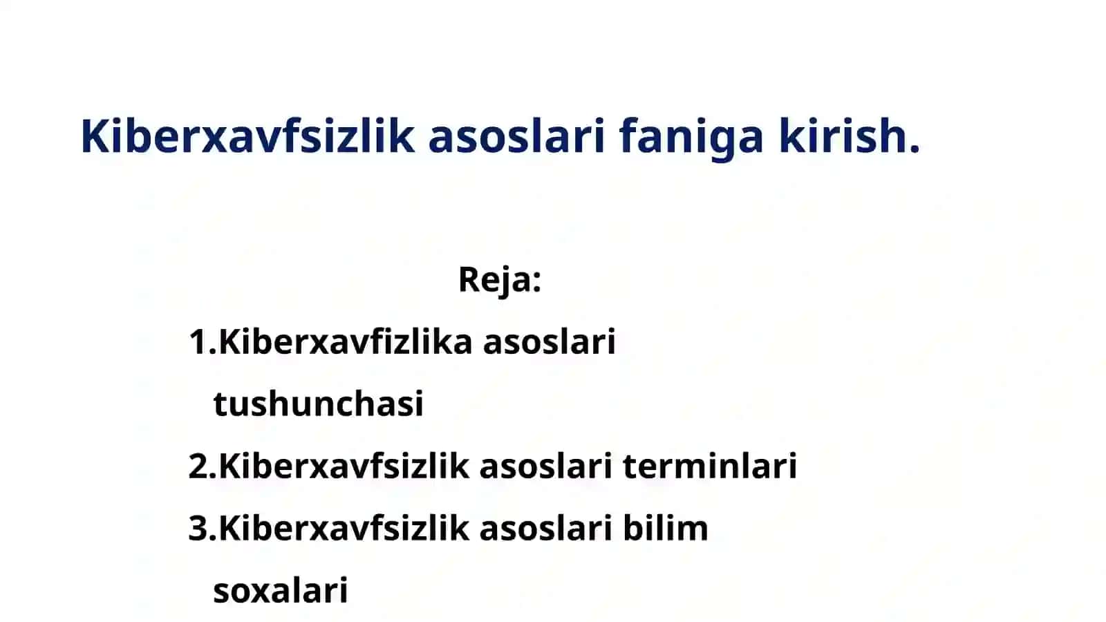 Kiberxavfsizlik asoslari 2