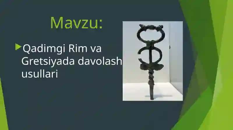 Qadimgi Rim va Gretsiyada davolash usullari 2