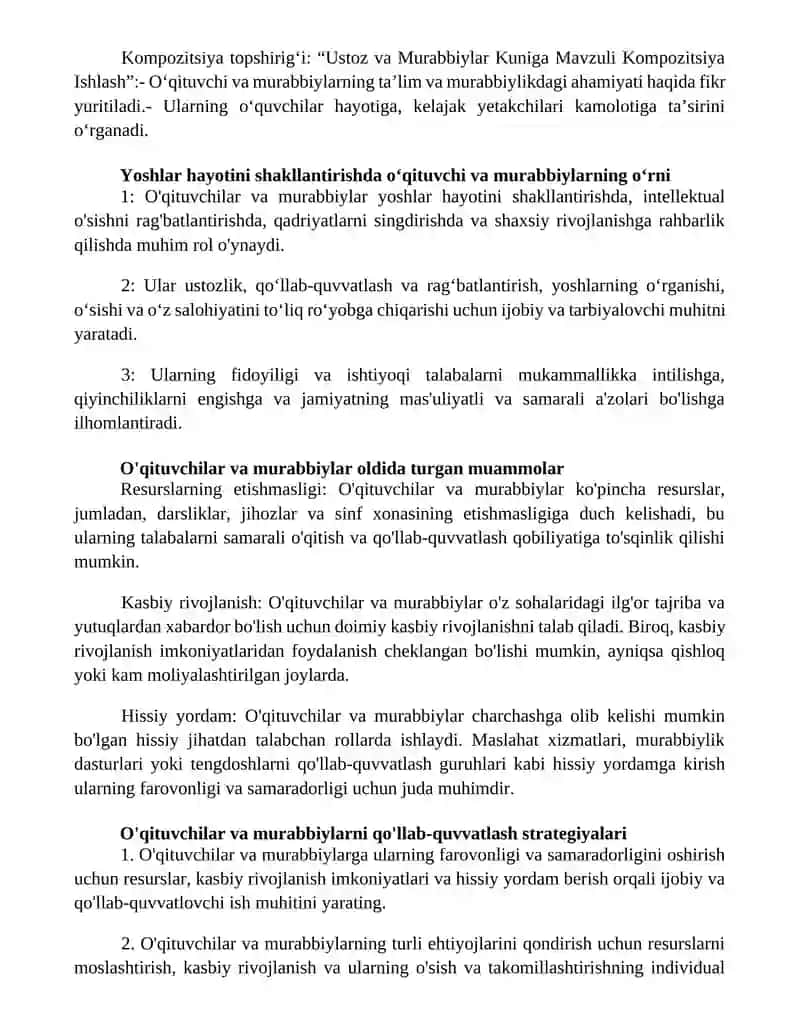 Ustoz Va Murabbiylar Kuniga Mavzuli Kompozitsiya Ishlash 2