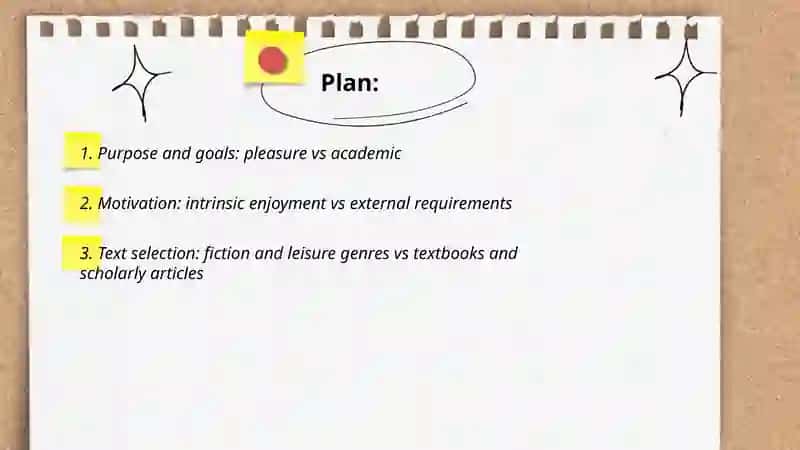 The difference between reading for pleasure and reading for academic purposes 2