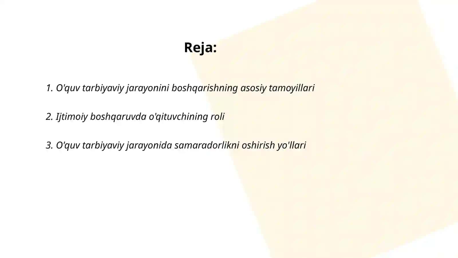 Òquv tarbiyaviy jarayonini boshqarish ijtimoiy boshqaruvning asosiy mohiyati 2
