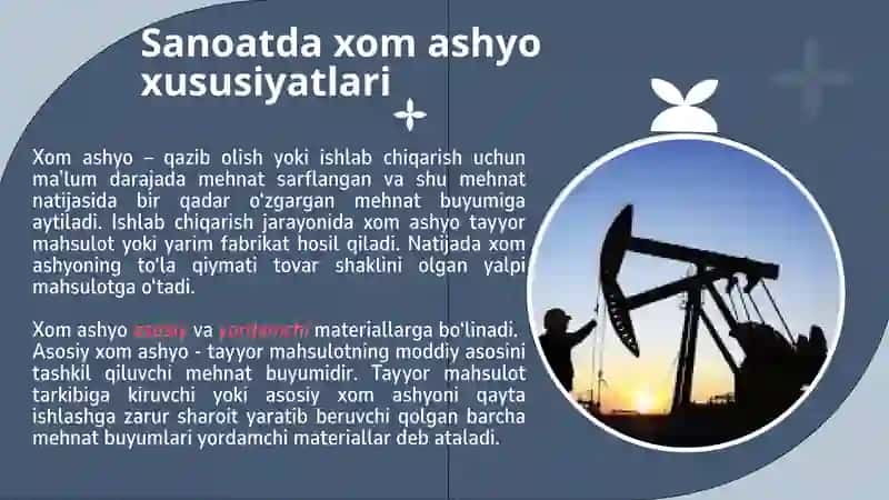 SANOATNING XOM ASHYO MANBASI VA TEJAMKORLIK STRATEGIYASI 2