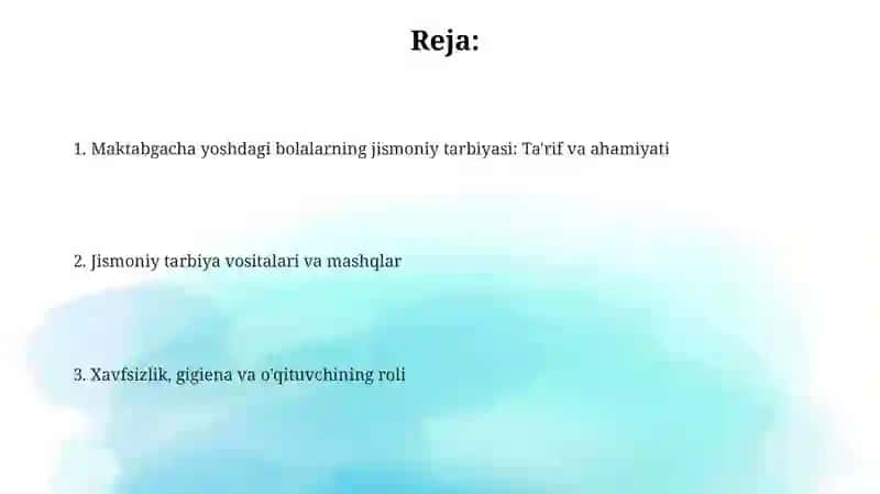 Maktabgacha yoshdagi bolalar jismoniy tarbiyasi 2