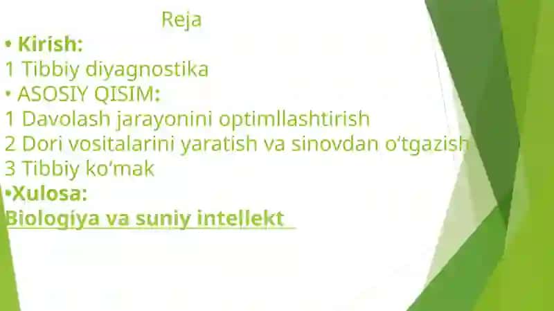 Sun’iy intellektning tibbiyotda o‘rni 2
