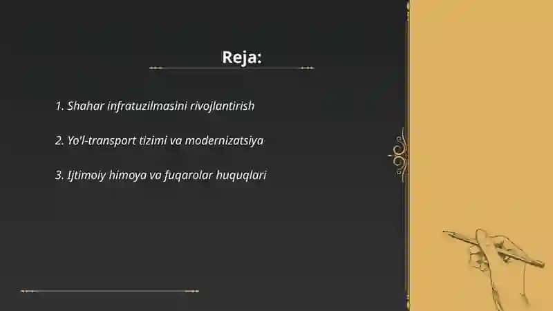 Shahar infratuzilmasini rivojlantirish 2