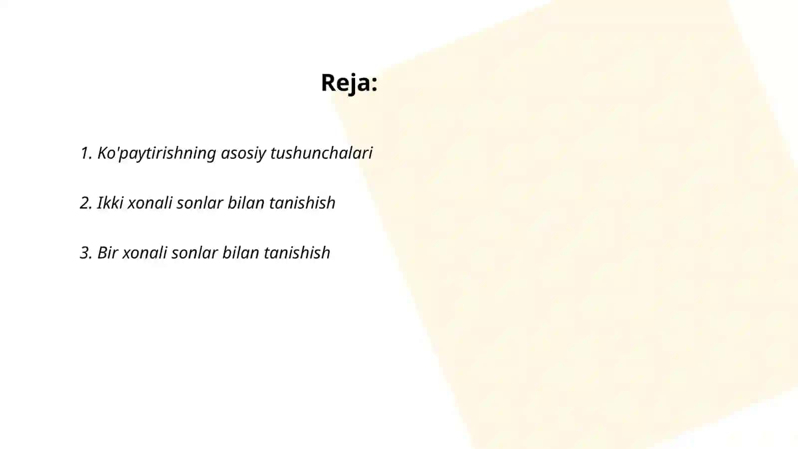 Ikki xonali sonni bir xonali songa ko'paytirishni o'rgatish metodikasi (3-sinf matematika darsligining 1-qism) 2