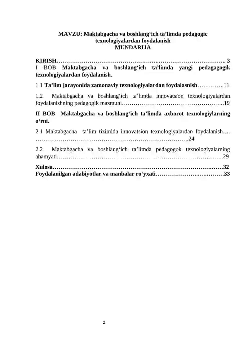 Maktabgacha va boshlang‘ich ta’limda pedagogik texnologiyalardan foydalanish 2