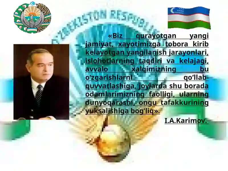 O‘zbekiston mustaqillik yillarida ma’naviy sohada olib borilgan islohotlar va uning natijalari 2