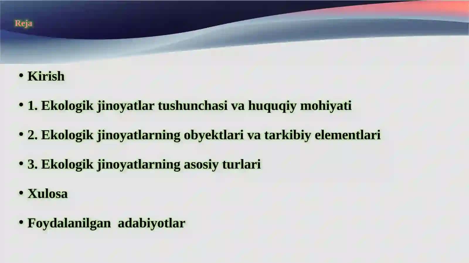 Ekologik jinoyatlar tushunchasi va turlari 2