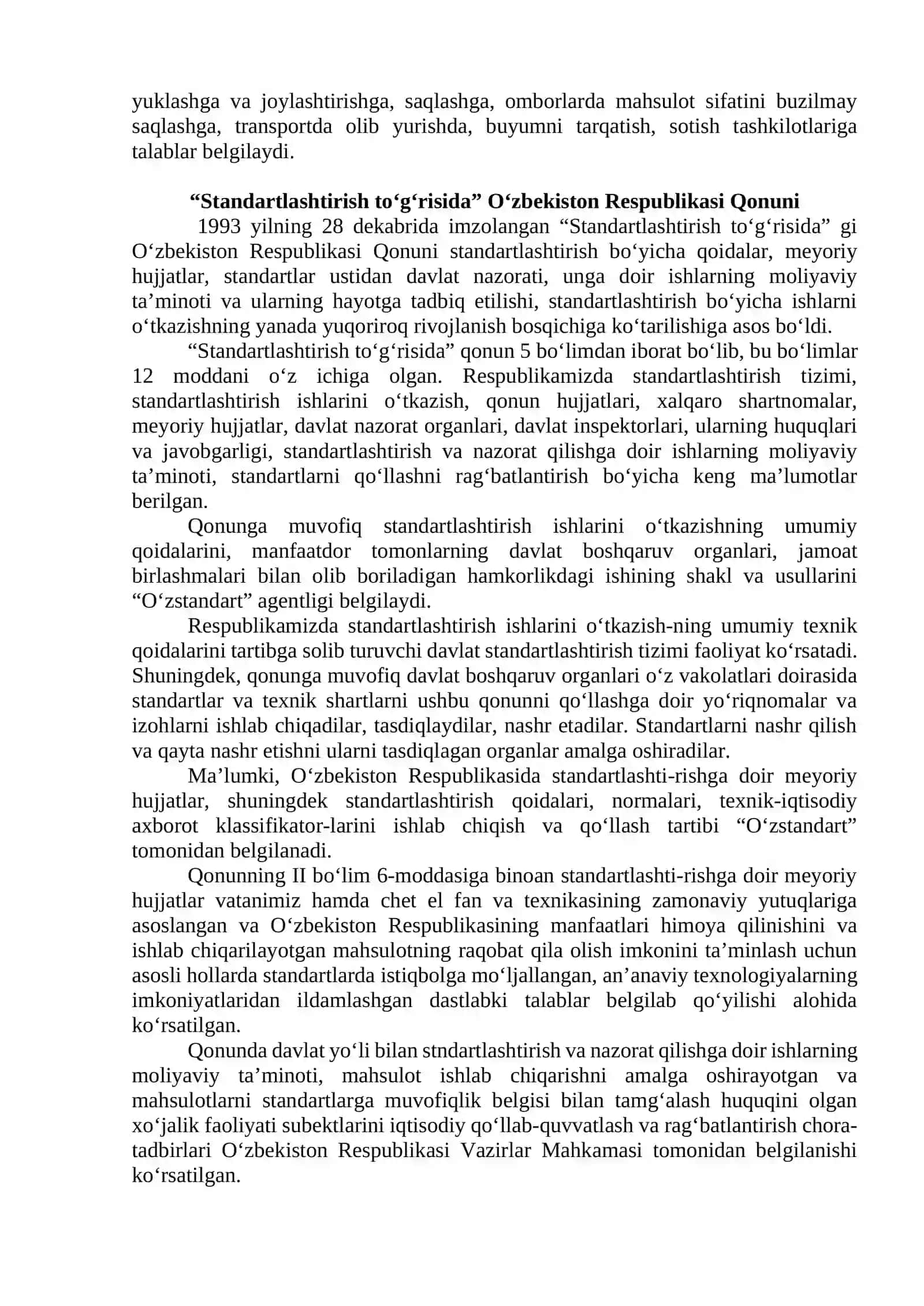 Standartlashtirishning maqsad va vazifalari 2
