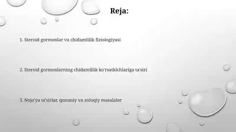 Steroid garmonlarining sportchi chidamkorligiga ta’siri 2