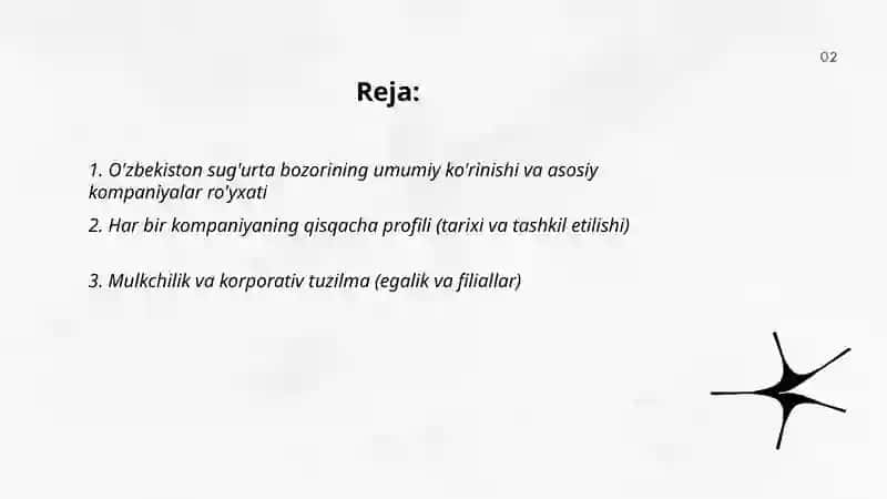 O'zbekiston sug'urta bozoridagi kompaniyalar 2