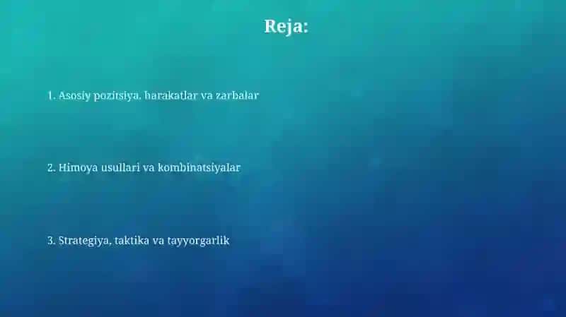 Boks texnikasini umumiy tushunchasi 2